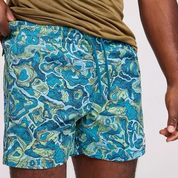 cotopaxi Other - Cotopaxi Men's Brinco 5" Print Shorts Gulf/Kelp Blue Green L Large Hiking Swim